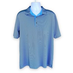 Greg Norman Men's ML75 Performance Polo Shirt Blue XL Shark logo